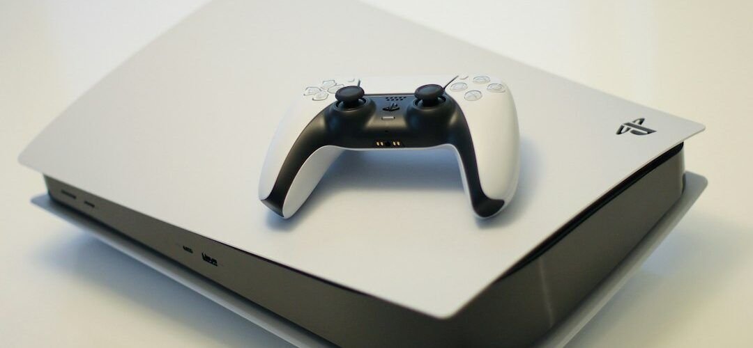 DualSense controller resting on a PlayStation 5 console