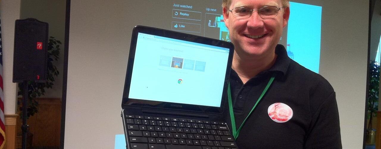 Samsung Chromebook laptop running ChromeOS.